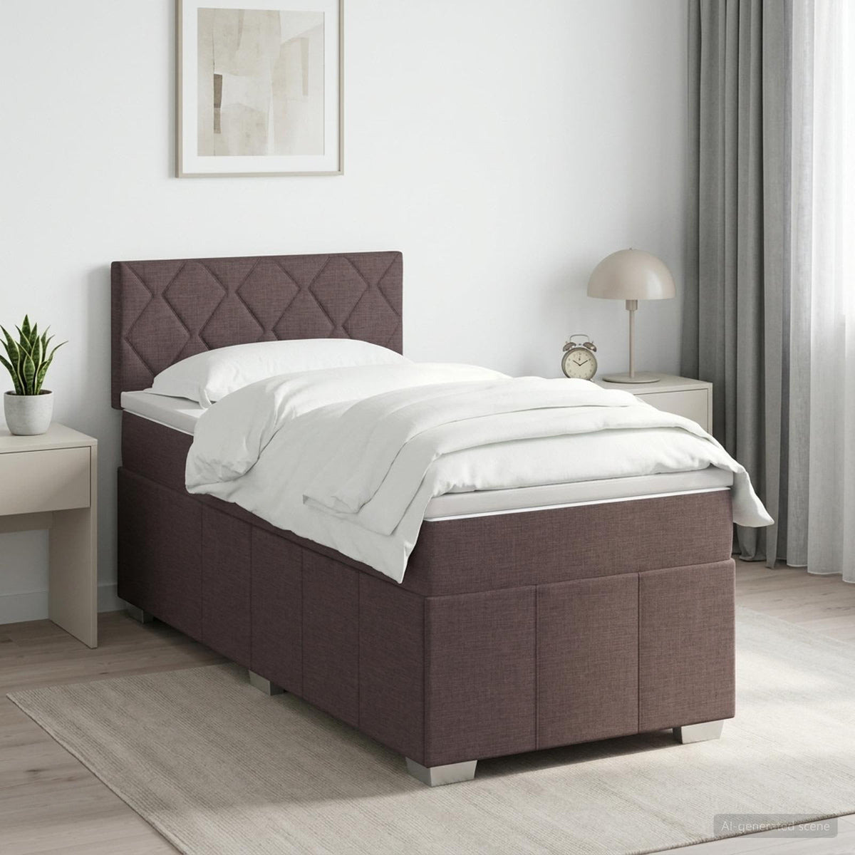 Postel Boxspring S Matrací S Čelo Textil