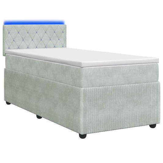 Box Spring Postel S Matrací A Led 90 X 190 Cm Samet