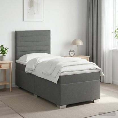 Postel Boxspring S Matrací S Čelo Textil