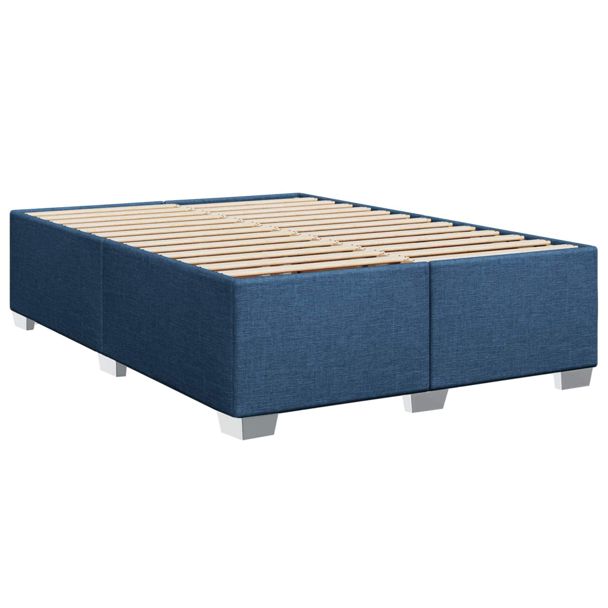 Postel Boxspring S Matrací Modrá 140 X 200 Cm Textil