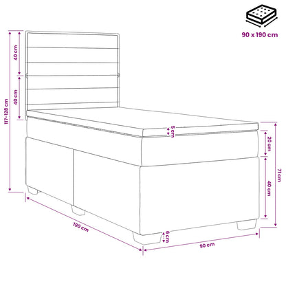 Postel Boxspring S Matrací S Čelo Textil
