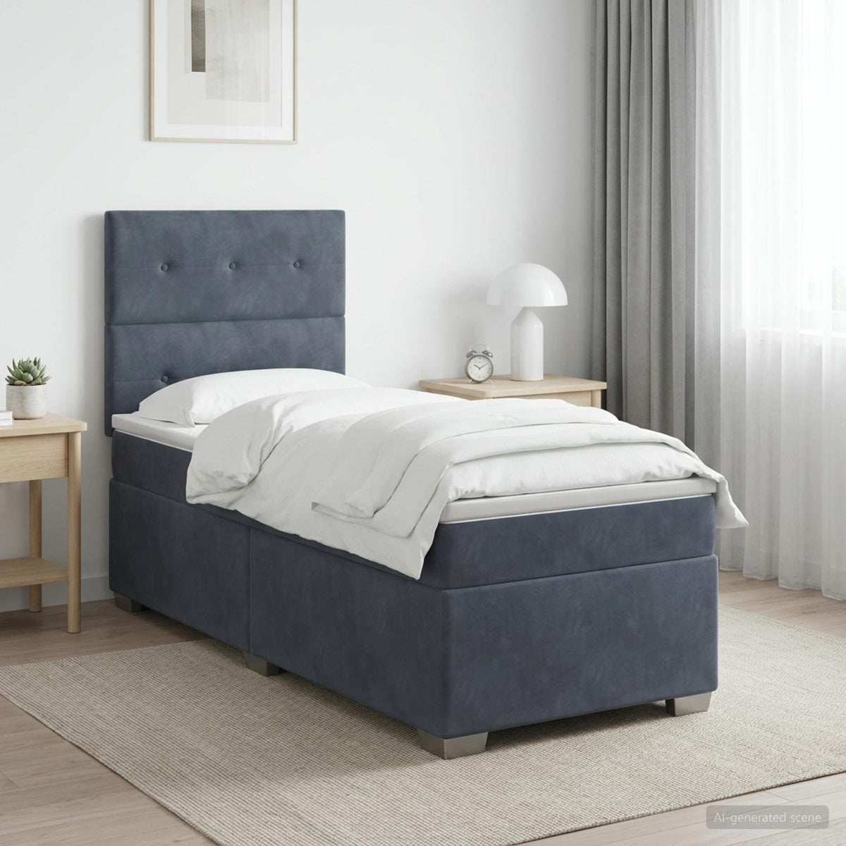 Postel Boxspring S Matrací S Čelo Samet