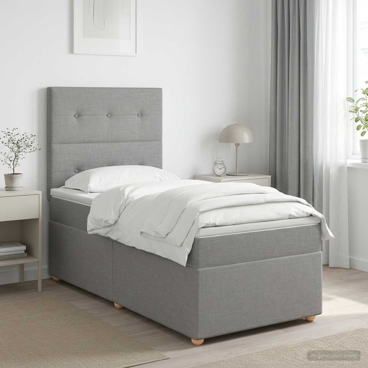 Postel Boxspring S Matrací S Čelo Textil