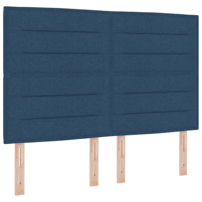 Postel Boxspring S Matrací S Čelo Modrá 140 X 200 Cm Textil