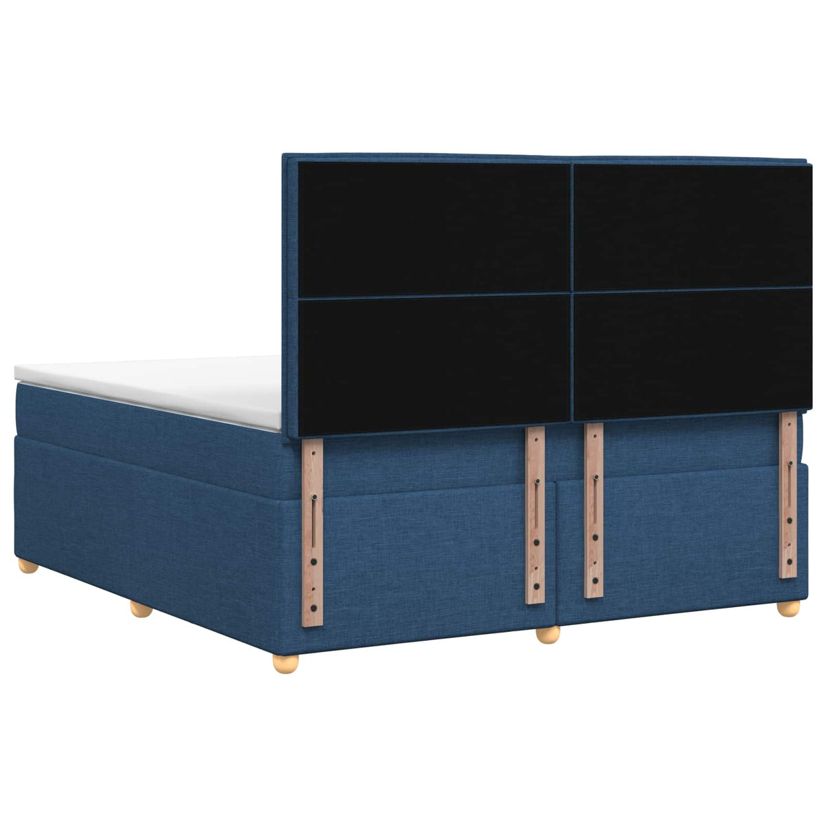 Postel Boxspring S Matrací S Čelo Modrá 140 X 200 Cm Textil