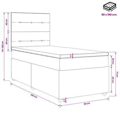 Postel Boxspring S Matrací S Čelo Textil