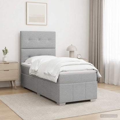 Postel Boxspring S Matrací S Čelo Jednoduchý Textil