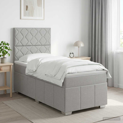 Postel Boxspring S Matrací S Čelo Jednoduchý Textil