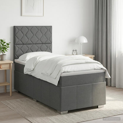Postel Boxspring S Matrací S Čelo Jednoduchý Textil