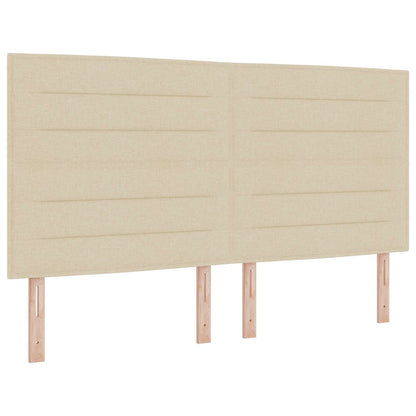 Postel Boxspring S Matrací S Čelo Krémová 140 X 190 Cm Textil