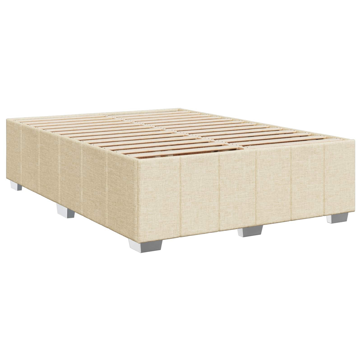Postel Boxspring S Matrací S Čelo Krémová 140 X 190 Cm Textil