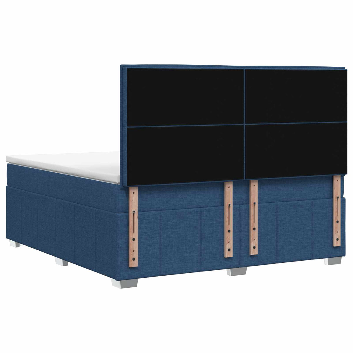 Postel Boxspring S Matrací S Čelo Modrá 140 X 200 Cm Textil