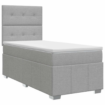 Postel Boxspring S Matrací S Čelo Jednoduchý Textil