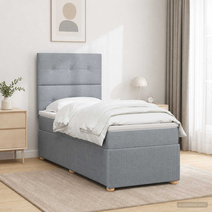 Postel Boxspring S Matrací S Čelo Jednoduchý Textil