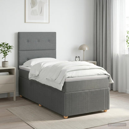 Postel Boxspring S Matrací S Čelo Jednoduchý Textil