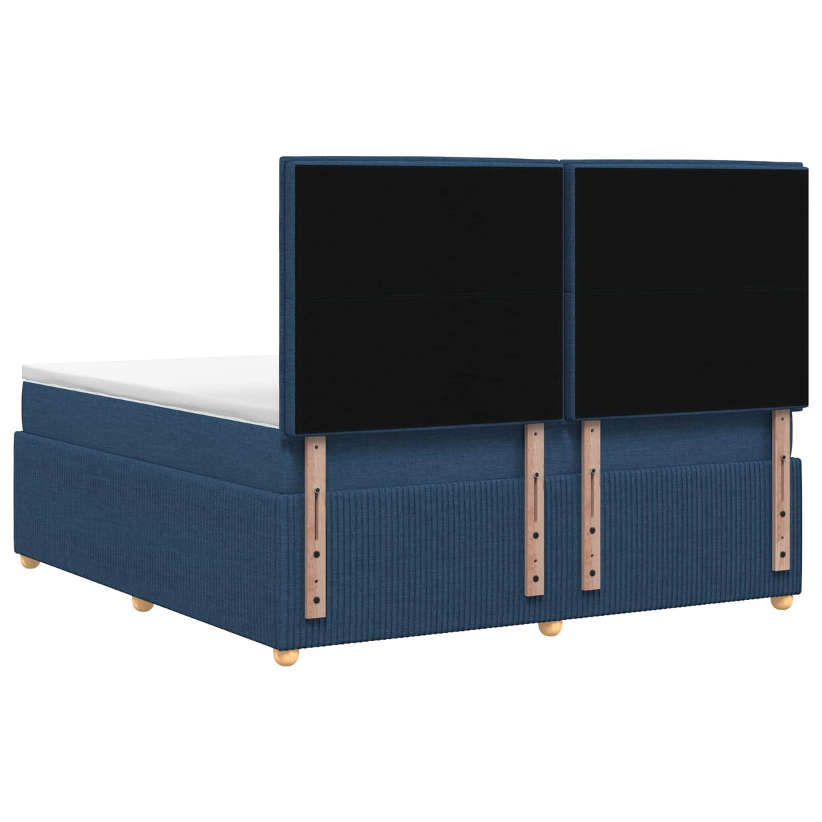 Postel Boxspring S Matrací S Čelo Modrá 140 X 190 Cm Textil