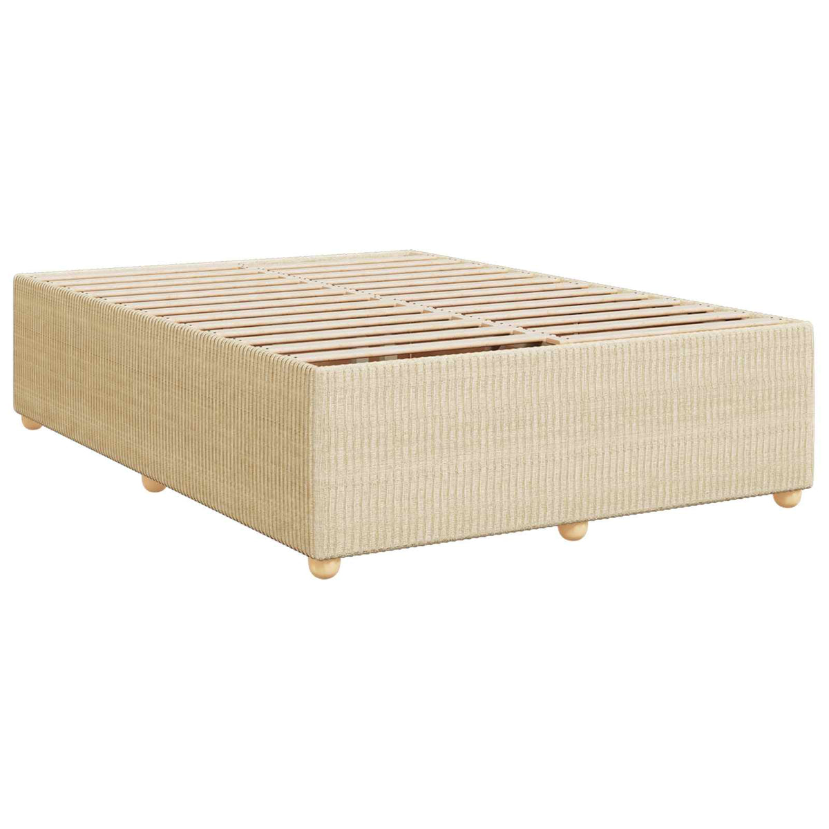 Postel Boxspring S Matrací S Čelo Krémová 140 X 200 Cm Textil