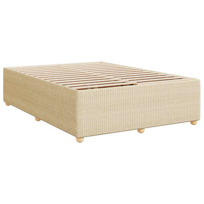 Postel Boxspring S Matrací S Čelo Krémová 140 X 200 Cm Textil