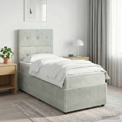 Postel Boxspring S Matrací S Čelo Jednoduchý Samet
