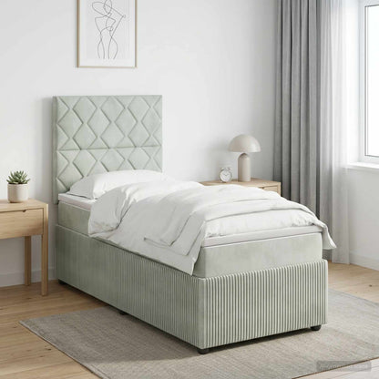 Postel Boxspring S Matrací S Čelo Jednoduchý Samet