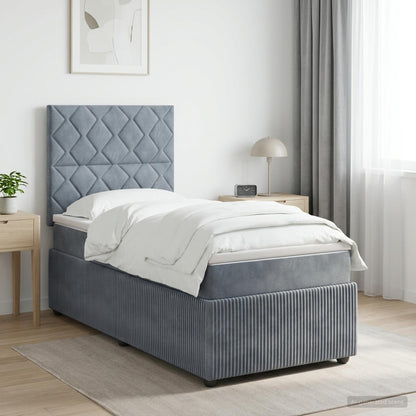 Postel Boxspring S Matrací S Čelo Jednoduchý Samet