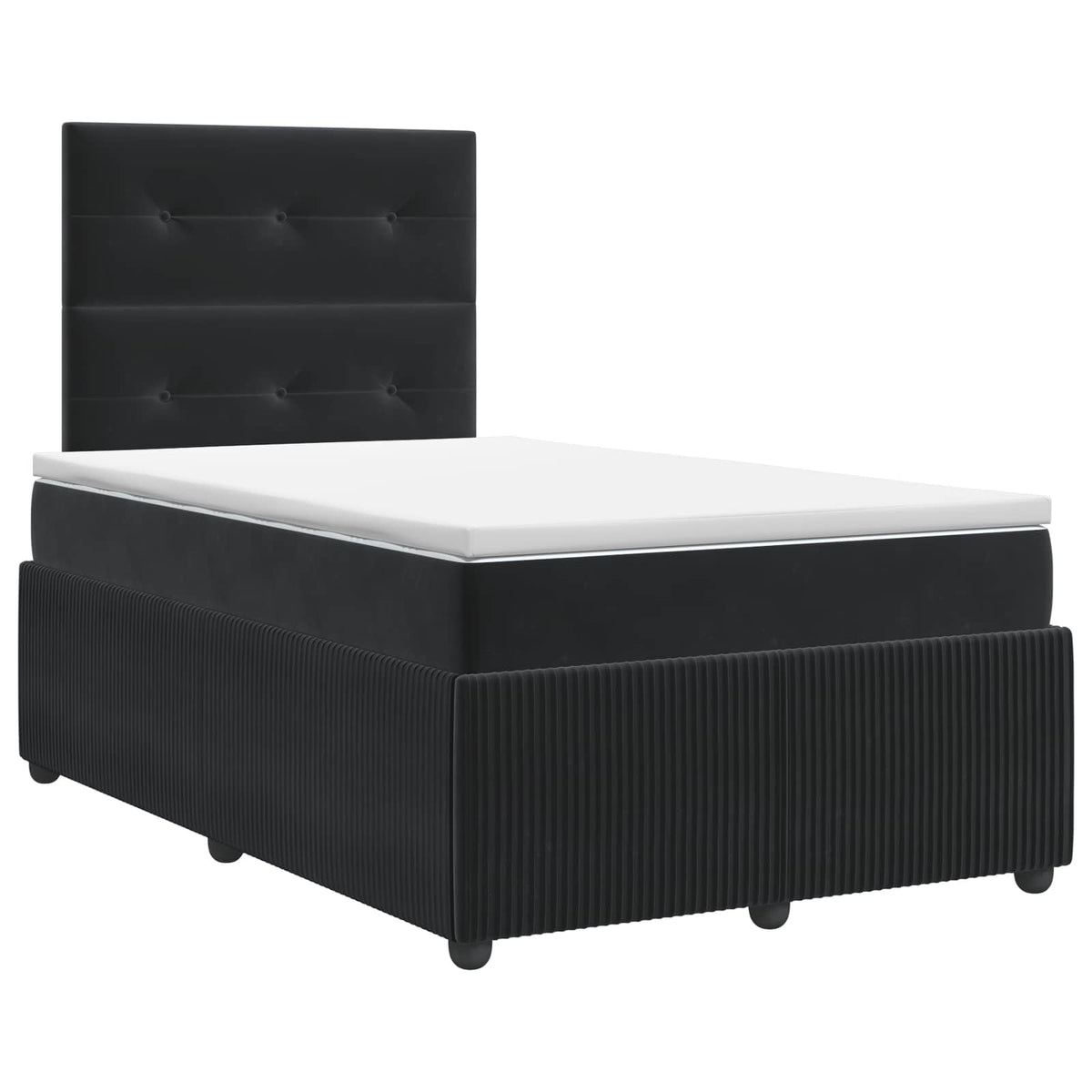 Postel Boxspring S Matrací S Čelo Černá 120 X 200 Cm Samet