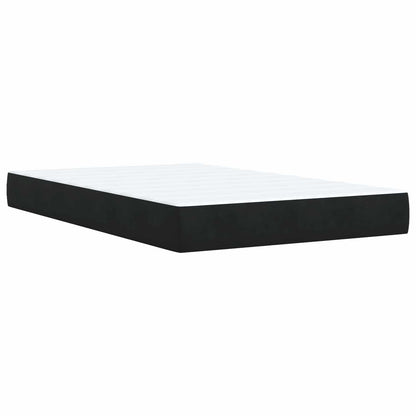 Postel Boxspring S Matrací S Čelo Černá 120 X 200 Cm Samet