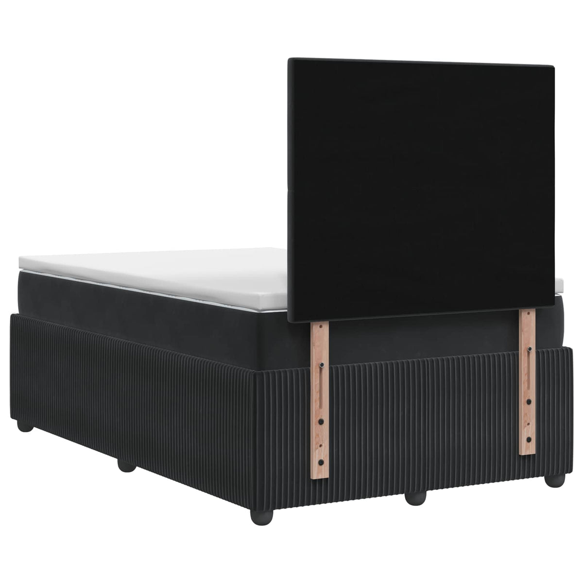 Postel Boxspring S Matrací S Čelo Černá 120 X 200 Cm Samet