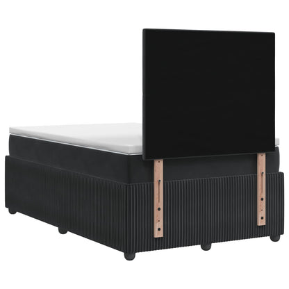 Postel Boxspring S Matrací S Čelo Černá 120 X 200 Cm Samet