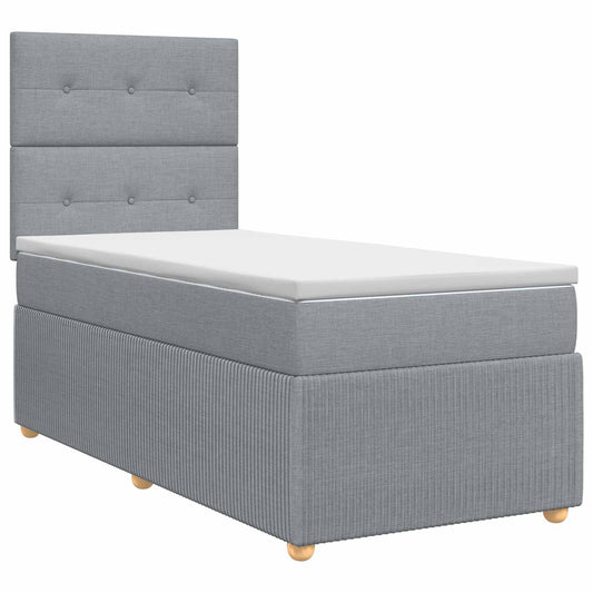 Postel Boxspring S Matrací S Čelo Jednoduchý Textil