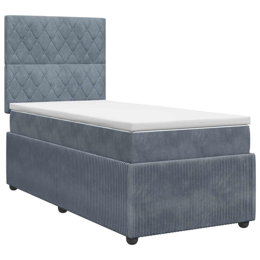 Postel Boxspring S Matrací S Čelo Jednoduchý Samet
