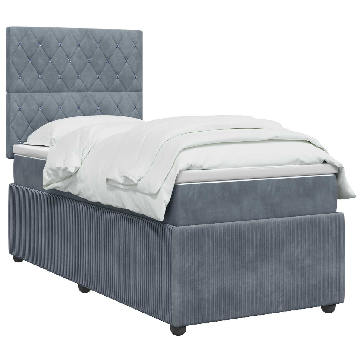 Postel Boxspring S Matrací S Čelo Jednoduchý Samet
