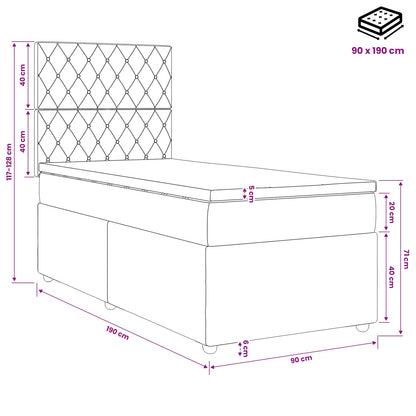 Postel Boxspring S Matrací S Čelo Jednoduchý Samet