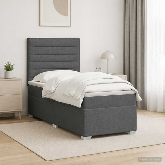Box Spring Postel S Matrací A Led 90 X 190 Cm Textil