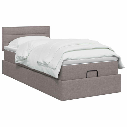 Polohovací Postel S Matrací S Čelo Taupe 80 X 200 Cm Textil