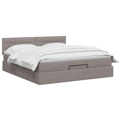 Polohovací Postel S Matrací S Čelo Taupe 140 X 190 Cm Textil