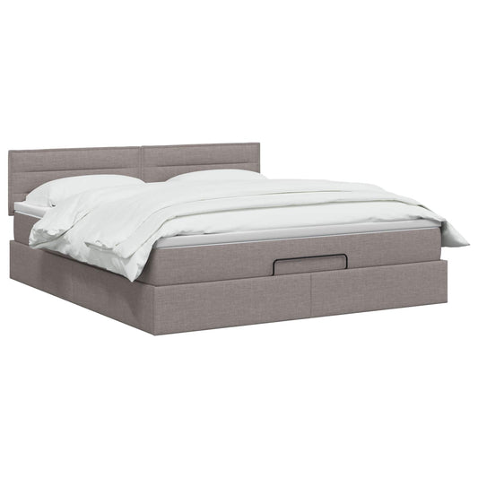 Polohovací Postel S Matrací S Čelo Taupe 140 X 190 Cm Textil