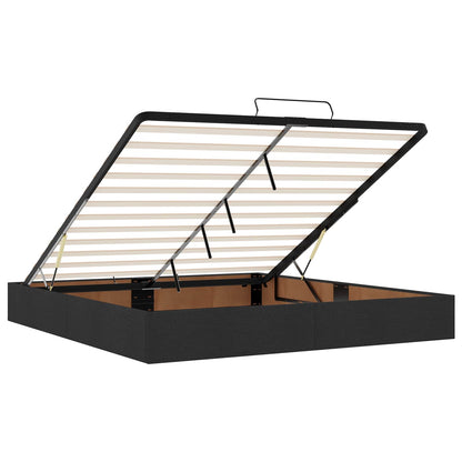 Polohovací Postel S Matrací Tmavě Šedá 200 X 200 Cm Textil