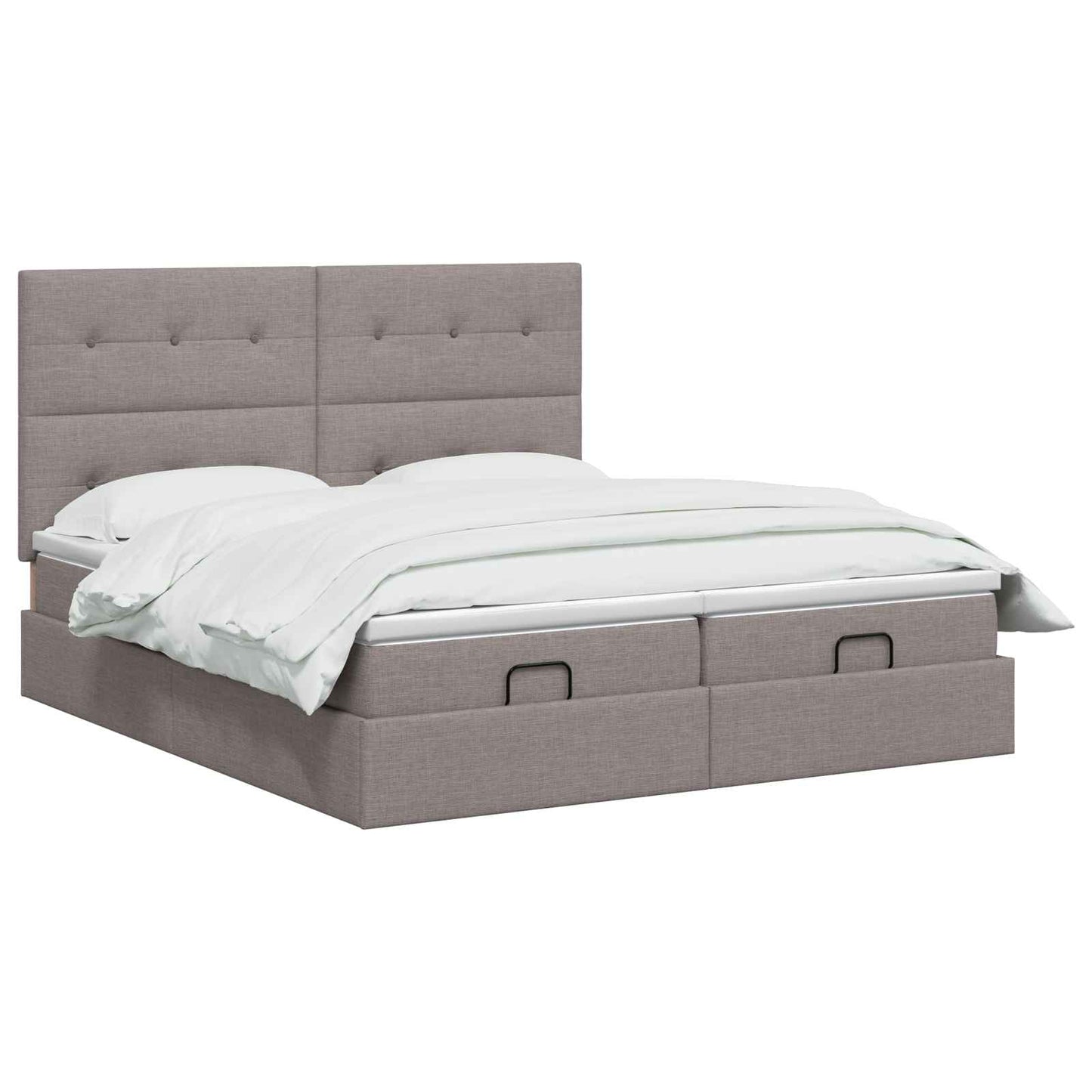 Polohovací Postel S Matrací S Čelo 2 Ks Taupe Textil