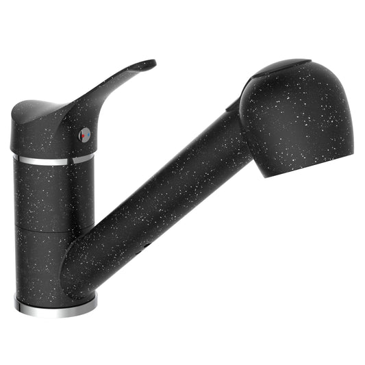 Eisl Dřezová Baterie S Vytahovací Sprchou Granit Černá A Chrom