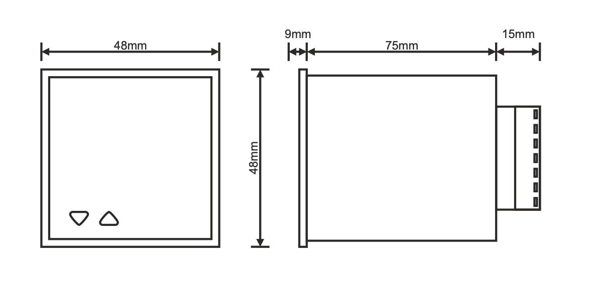 Vysoká přesnost regulátor teploty pro montáž do panelu ON - OFF až 600ºC