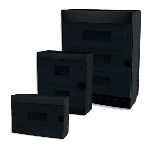 ARS Modulární rozváděč 16 MOD (16 pojistek, 2x8), rozvodná skříň pro povrchovou montáž, plastová, průhledná dvířka IP40, 342597