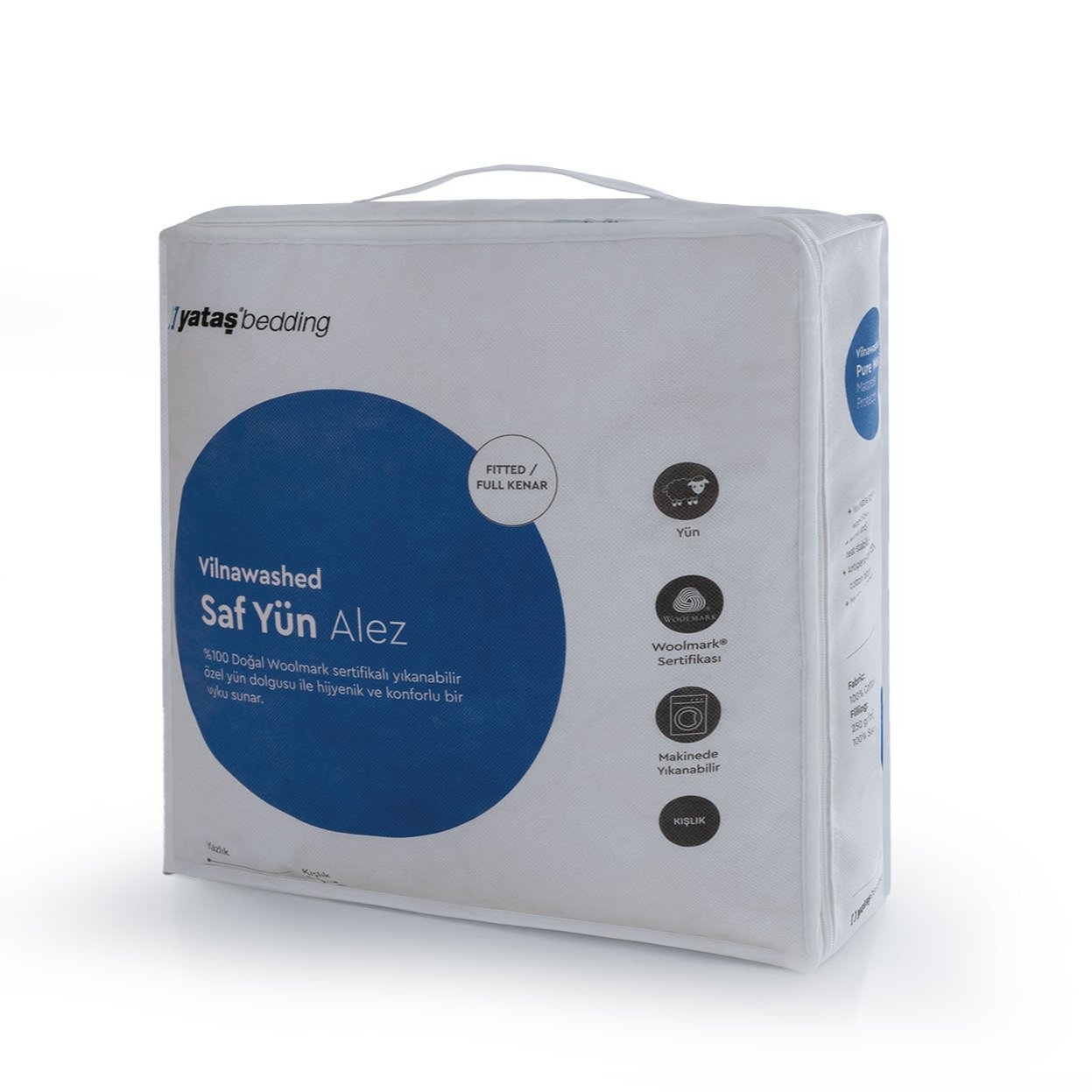 Chránič matrace Vilnawashed, S výplní z vlny, zimní, 180x200 cm