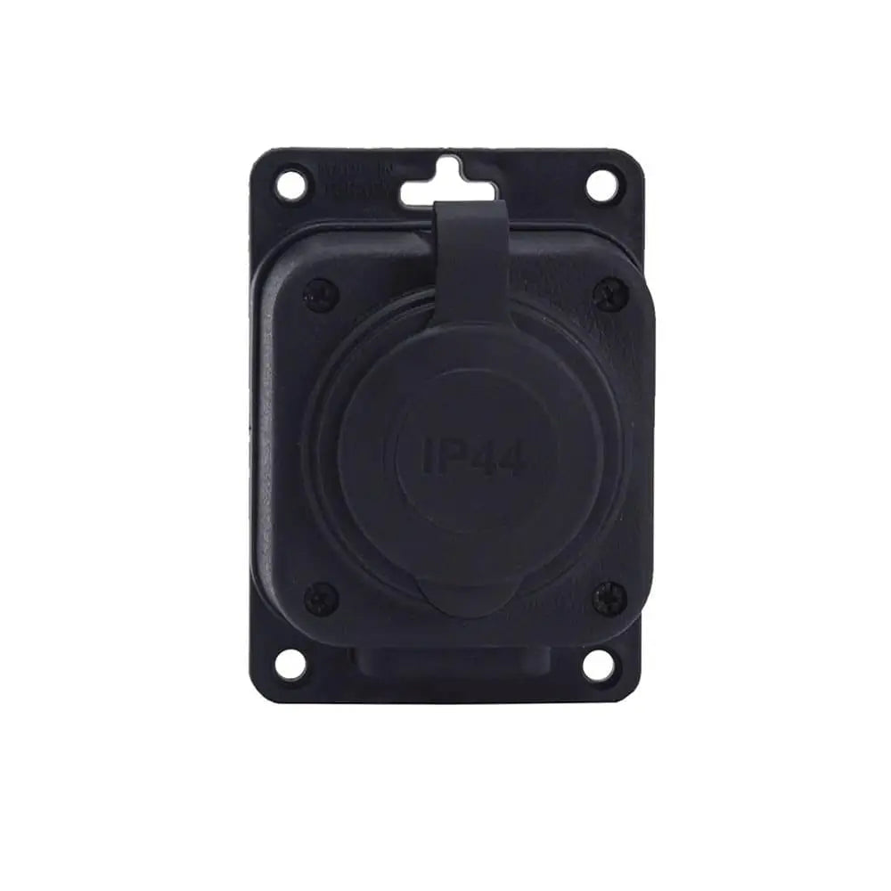 Zasuvka, francouzský typ E (Kolík), černá "gumová" na povrch 250V, 16A, IP44, 2P+Z, 1KMP-E, Bylion