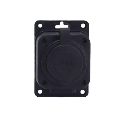 Zasuvka, francouzský typ E (Kolík), černá "gumová" na povrch 250V, 16A, IP44, 2P+Z, 1KMP-E, Bylion