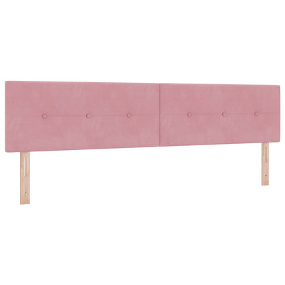Čelo Postele S Knoflíky Růžové 200 Cm Samet