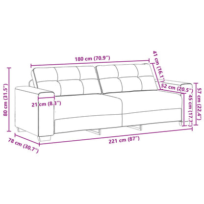 Set 2 Hnědá Látka, Dřevo Velká Stylová Pohovka Obdélníková