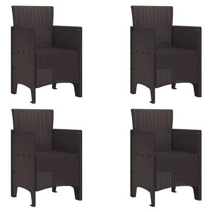 Zahradní Židle 4Ks Hnědá Poly Ratan