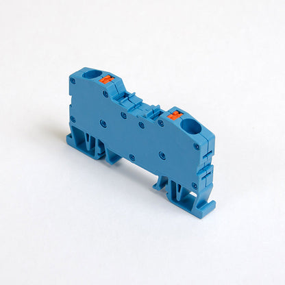 ONKA 6mm2 pružinová kolejnicová spojka svorkovnice Terminál na DIN lištu 2-vodičová modrá, 1020037
