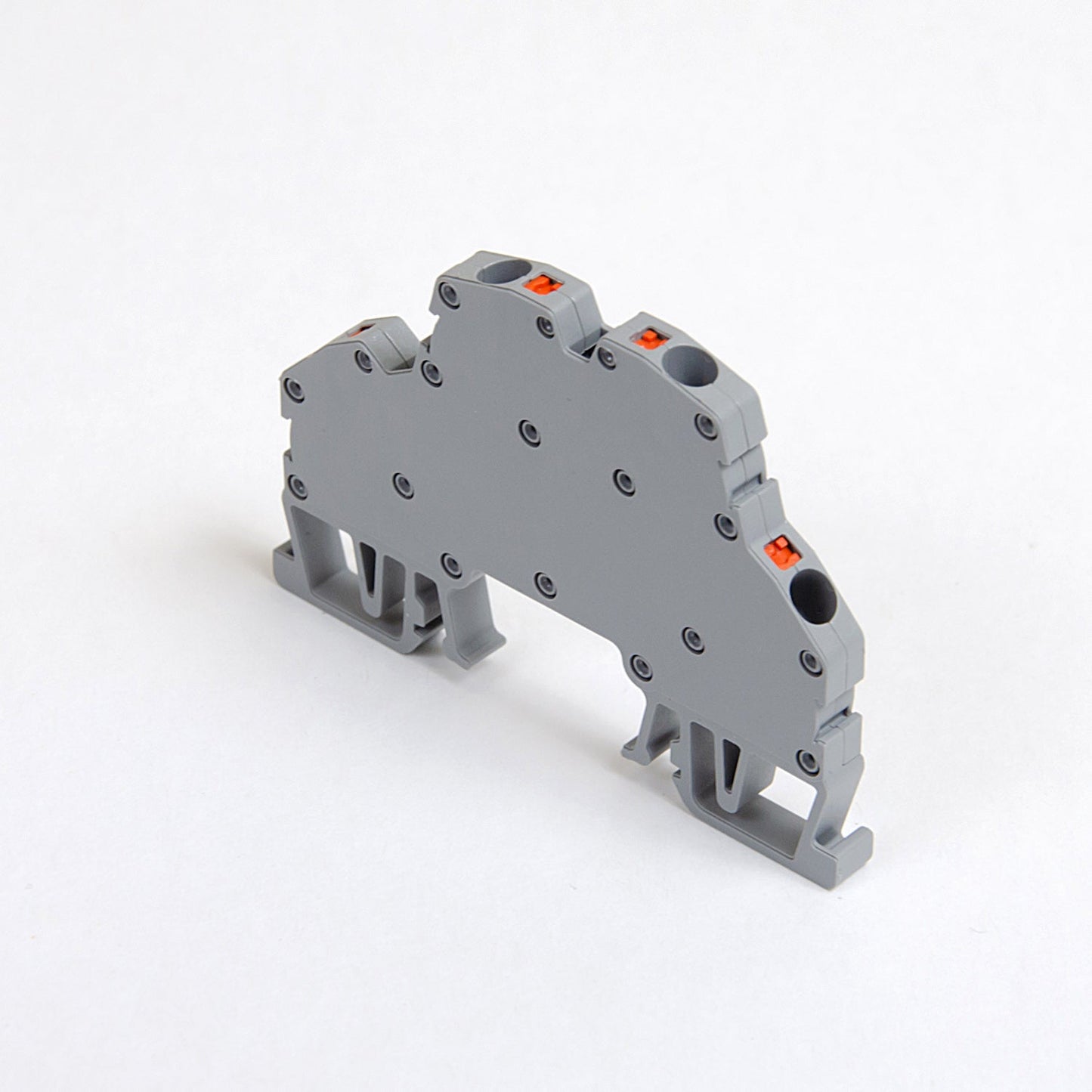 ONKA 4mm2, 2 patrová pružinová kolejnicová spojka svorkovnice Terminál na DIN lištu 4-vodičová šedá, 1020406